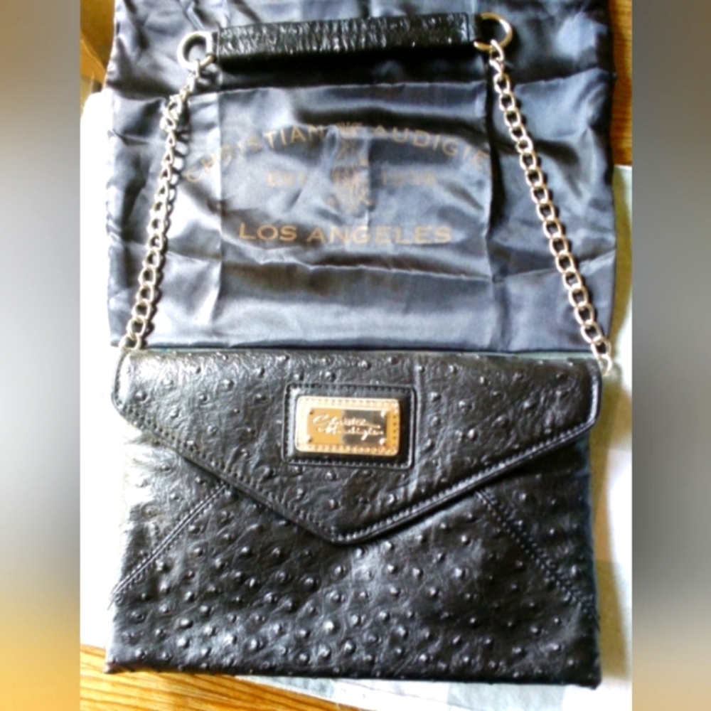 Christian Audigier Rare Envelope Purse With Chain